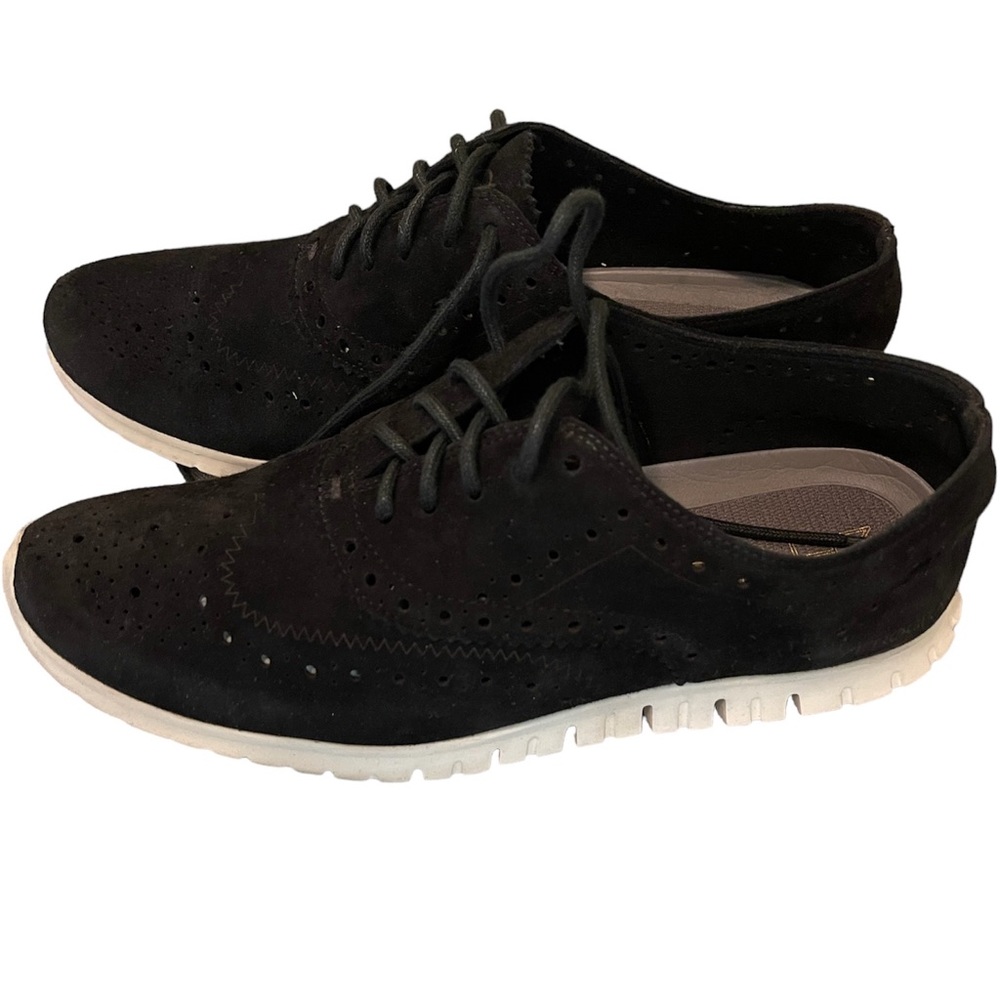 Cole Haan Zerogrand Wingtip Oxfords Women’s Size 7B-Black Suede